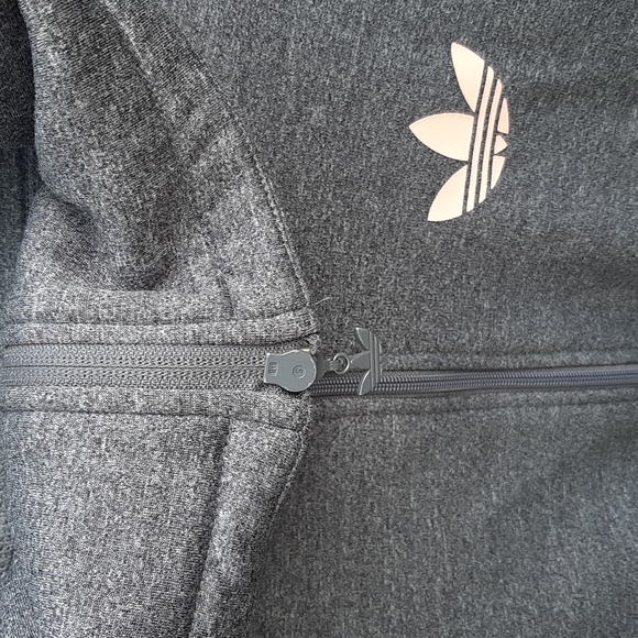 Adidas Women's Grey Turtle Neck Sweatshirt Long Sleeves With Zipper Size S - Picture 4 of 11